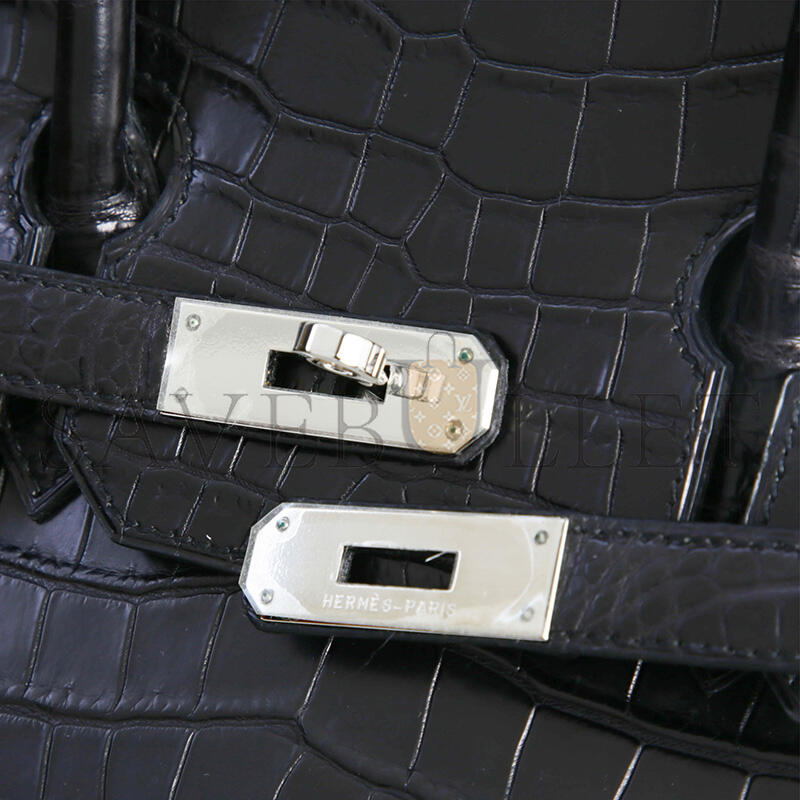 HERMÈS MASTER BIRKIN 35 BLACK MATTE ALLIGATOR PALLADIUM HARDWARE (35*25*18cm)